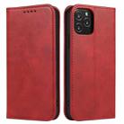 For iPhone 13 Calf Texture Magnetic Horizontal Flip Leather Case with Holder & Card Slots & Wallet(Red) - 1