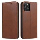 For iPhone 13 Pro Calf Texture Magnetic Horizontal Flip Leather Case with Holder & Card Slots & Wallet (Brown) - 1