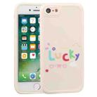 For iPhone SE 2022 / SE 2020 / 8 / 7 Lucky Letters TPU Soft Shockproof Case(Creamy-white) - 1