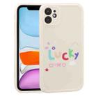 For iPhone 11 Lucky Letters TPU Soft Shockproof Case (Creamy-white) - 1