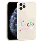 For iPhone 11 Pro Max Lucky Letters TPU Soft Shockproof Case (Creamy-white) - 1