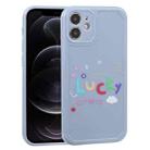 For iPhone 12 Lucky Letters TPU Soft Shockproof Case(Blue) - 1