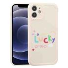 For iPhone 12 mini Lucky Letters TPU Soft Shockproof Case (Creamy-white) - 1