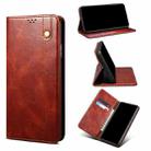 For OPPO Realme C21Y Simple Wax Crazy Horse Texture Horizontal Flip Leather Case with Card Slots & Holder(Brown) - 1