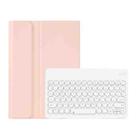 Y0N5 TPU Tablet Case Lambskin Texture Round Keycap Bluetooth Keyboard Leather Tablet Case with Holder For Xiaomi Pad 5 / 5 Pro(Pink) - 1