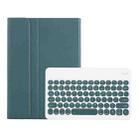 Y0N5 TPU Tablet Case Lambskin Texture Round Keycap Bluetooth Keyboard Leather Tablet Case with Holder For Xiaomi Pad 5 / 5 Pro(Dark Green + Dark Green) - 1