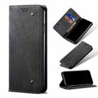 For OPPO Realme C21Y Denim Texture Casual Style Horizontal Flip Leather Case with Holder & Card Slots & Wallet(Black) - 1