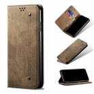 For OPPO Realme C21Y Denim Texture Casual Style Horizontal Flip Leather Case with Holder & Card Slots & Wallet(Khaki) - 1