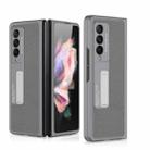 For Samsung Galaxy Z Fold3 5G GKK Ultra-thin Shockproof Leather Protective Case, with Holder(Gray) - 1