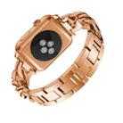 For Apple Watch Series 9&8&7 41mm / SE 3&SE 2&6&SE&5&4 40mm / 3&2&1 38mm Single Row Denim Diamond Alloy Watch Band(Rose Gold) - 1