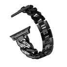 For Apple Watch Series 8&7 45mm / SE 2&6&SE&5&4 44mm / 3&2&1 42mm Single Row Denim Diamond Alloy Watch Band(Black) - 2