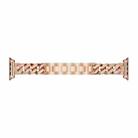 For Apple Watch Series 8&7 45mm / SE 2&6&SE&5&4 44mm / 3&2&1 42mm Single Row Denim Diamond Alloy Watch Band(Rose Gold) - 3