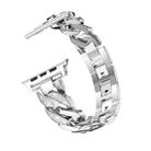 For Apple Watch Series 8&7 45mm / SE 2&6&SE&5&4 44mm / 3&2&1 42mm Single Row Denim Diamond Alloy Watch Band(Silver) - 2