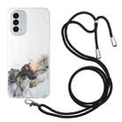 Hollow Marble Pattern TPU Precise Hole Protective Case with Neck Strap Rope For OnePlus Nord N200 5G(Black) - 1