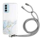 Hollow Marble Pattern TPU Precise Hole Protective Case with Neck Strap Rope For OnePlus Nord N200 5G(Grey) - 1