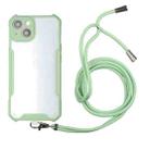 Acrylic + Color TPU Shockproof Case with Neck Lanyard For iPhone 13(Avocado Green) - 1