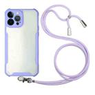 For iPhone 13 Pro Max Acrylic + Color TPU Shockproof Case with Neck Lanyard (Purple) - 1