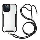For iPhone 13 Pro Max Acrylic + Color TPU Shockproof Case with Neck Lanyard (Black) - 1