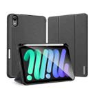 For iPad mini 7 / mini 6 DUX DUCIS Domo Series Horizontal Flip Magnetic TPU + PU Leather Tablet Case with Three-folding Holder & Pen Slot(Black) - 1