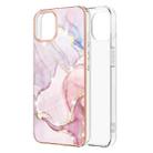 For iPhone 13 mini Electroplating Marble Pattern Dual-side IMD TPU Shockproof Case (Rose Gold 005) - 1