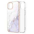 For iPhone 13 mini Electroplating Marble Pattern Dual-side IMD TPU Shockproof Case (White 006) - 1