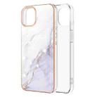 For iPhone 13 Pro Max Electroplating Marble Pattern Dual-side IMD TPU Shockproof Case (White 006) - 1