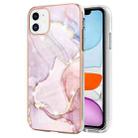 For iPhone 11 Electroplating Marble Pattern Dual-side IMD TPU Shockproof Case (Rose Gold 005) - 1