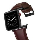 For Apple Watch Series 9&8&7 41mm / SE 3&SE 2&6&SE&5&4 40mm / 3&2&1 38mm Oil Wax Genuine Leather Strap Watch Band(Red Brown) - 5