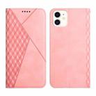 For iPhone 12 mini Diamond Pattern Splicing Skin Feel Magnetic Horizontal Flip Leather Case with Card Slots & Holder & Wallet (Rose Gold) - 1