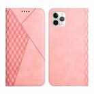 For iPhone 11 Pro Diamond Pattern Splicing Skin Feel Magnetic Horizontal Flip Leather Case with Card Slots & Holder & Wallet (Rose Gold) - 1