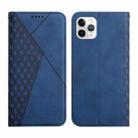For iPhone 11 Pro Max Diamond Pattern Splicing Skin Feel Magnetic Horizontal Flip Leather Case with Card Slots & Holder & Wallet (Blue) - 1