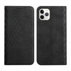 For iPhone 11 Pro Max Diamond Pattern Splicing Skin Feel Magnetic Horizontal Flip Leather Case with Card Slots & Holder & Wallet (Black) - 1