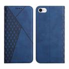 For iPhone SE 2022 / SE 2020 / 8 / 7 Diamond Pattern Splicing Skin Feel Magnetic Horizontal Flip Leather Case with Card Slots & Holder & Wallet / 6(Blue) - 1