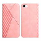 For iPhone SE 2022 / SE 2020 / 8 / 7 Diamond Pattern Splicing Skin Feel Magnetic Horizontal Flip Leather Case with Card Slots & Holder & Wallet / 6(Rose Gold) - 1