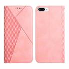 For iPhone 12 Pro Max Diamond Pattern Splicing Skin Feel Magnetic Horizontal Flip Leather Case with Card Slots & Holder & Wallet For iPhone 7 Plus / 8 Plus(Rose Gold) - 1