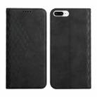 For iPhone 12 Pro Max Diamond Pattern Splicing Skin Feel Magnetic Horizontal Flip Leather Case with Card Slots & Holder & Wallet For iPhone 7 Plus / 8 Plus(Black) - 1