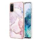 For Samsung Galaxy S20 Electroplating Marble Pattern Dual-side IMD TPU Shockproof Case(Rose Gold 005) - 1