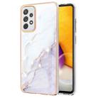 For Samsung Galaxy A72 5G / 4G Electroplating Marble Pattern Dual-side IMD TPU Shockproof Case(White 006) - 1