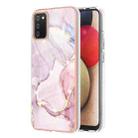 For Samsung Galaxy A02s EU Version Electroplating Marble Pattern Dual-side IMD TPU Shockproof Case(Rose Gold 005) - 1