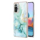 For Xiaomi Redmi Note 10 Pro / 10 Pro Max Electroplating Marble Pattern Dual-side IMD TPU Shockproof Case(Green 003) - 1