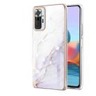 For Xiaomi Redmi Note 10 Pro / 10 Pro Max Electroplating Marble Pattern Dual-side IMD TPU Shockproof Case(White 006) - 1