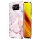 For Xiaomi Poco X3 NFC Electroplating Marble Pattern Dual-side IMD TPU Shockproof Case(Rose Gold 005) - 1