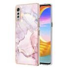 For LG Velvet 5G / 4G Electroplating Marble Pattern Dual-side IMD TPU Shockproof Case(Rose Gold 005) - 1