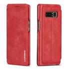 For Galaxy Note 8 Hon Ancient Series Leather Case with Card Slots & Holder & Wallet(Red) - 1