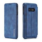 For Galaxy S10e Hon Ancient Series Leather Case with Card Slots & Holder & Wallet(Blue) - 1