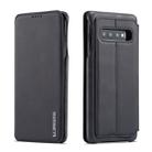 For Galaxy S10 Hon Ancient Series Leather Case with Card Slots & Holder & Wallet(Black) - 1