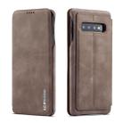 For Galaxy S10 Hon Ancient Series Leather Case with Card Slots & Holder & Wallet(Coffee) - 1