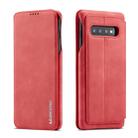 For Galaxy S10 Hon Ancient Series Leather Case with Card Slots & Holder & Wallet(Red) - 1