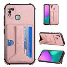 For Infinix Hot 10 Play /  Smart 5 India Dream PU + TPU Four-corner Shockproof Back Cover Case with Card Slots & Holder(Rose Gold) - 1