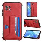 For Xiaomi Mi 11 Lite Dream PU + TPU Four-corner Shockproof Back Cover Case with Card Slots & Holder(Red) - 1